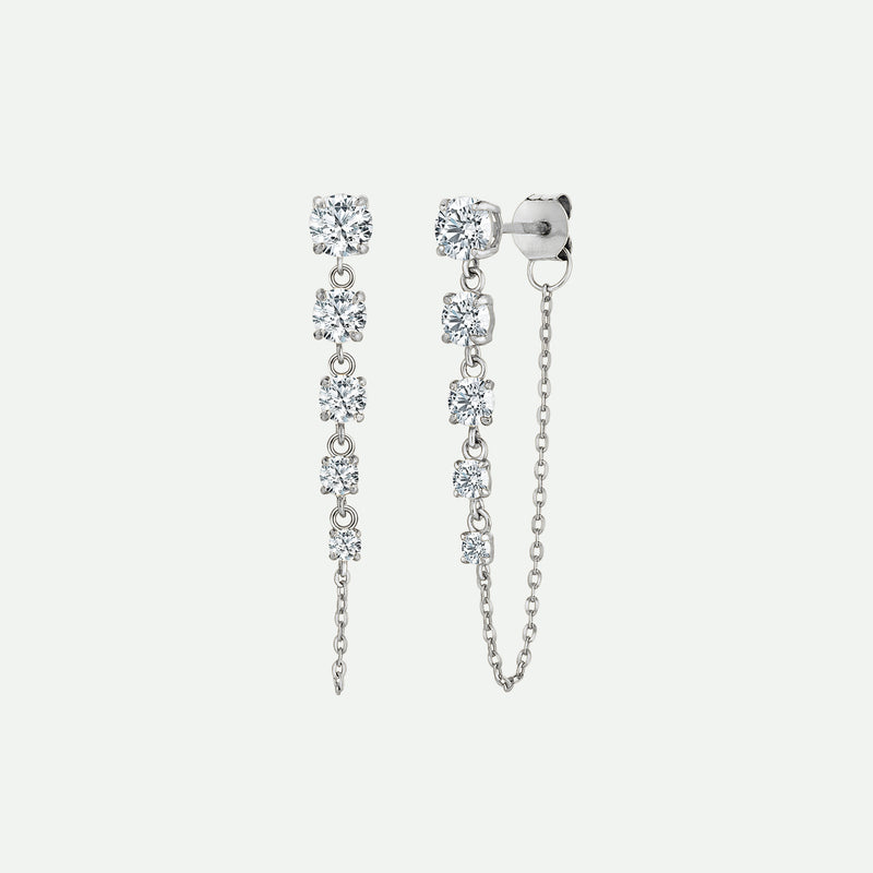 Evita | 9ct White Gold 1.23ct tw. Lab Grown Diamonds Graduated Drop Earrings
