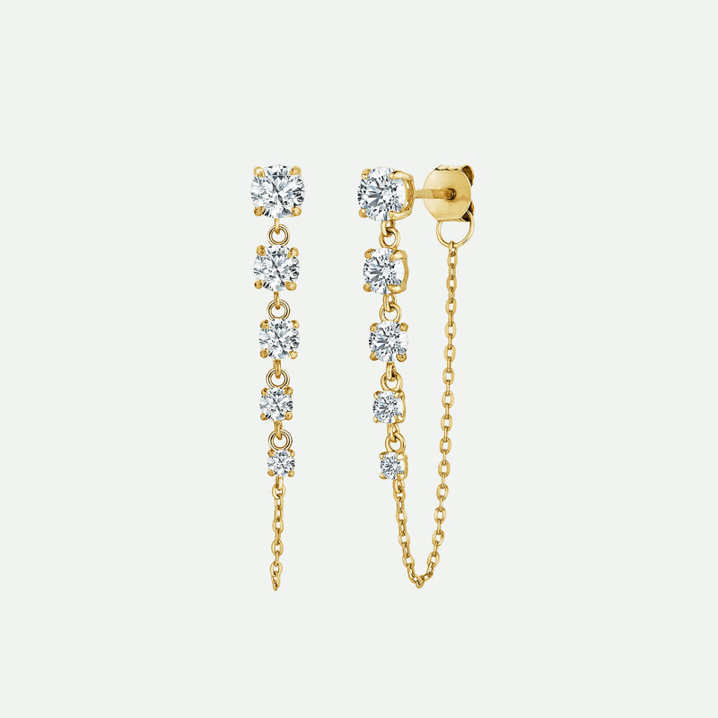 Evita | 9ct Yellow Gold 1.23ct tw. Lab Grown Diamonds Graduated Drop Earrings