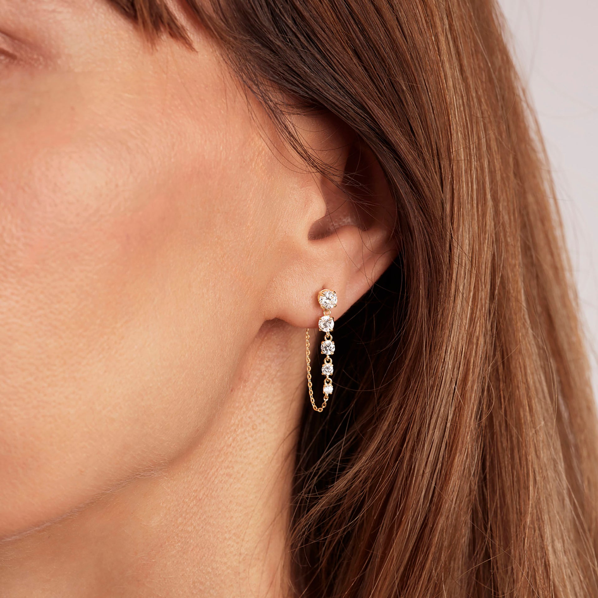 Evita | 9ct Yellow Gold 1.23ct tw. Lab Grown Diamonds Graduated Drop Earrings