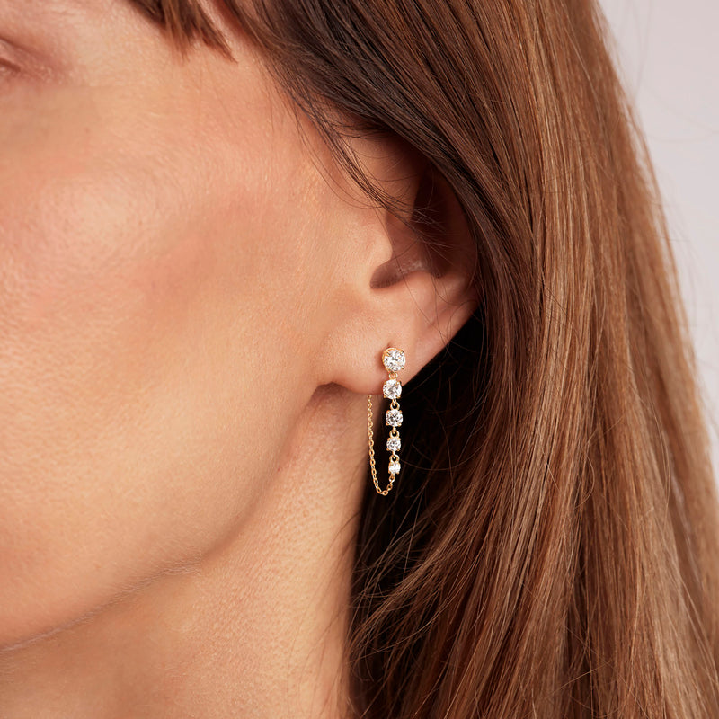 Evita | 9ct White Gold 1.23ct tw. Lab Grown Diamonds Graduated Drop Earrings