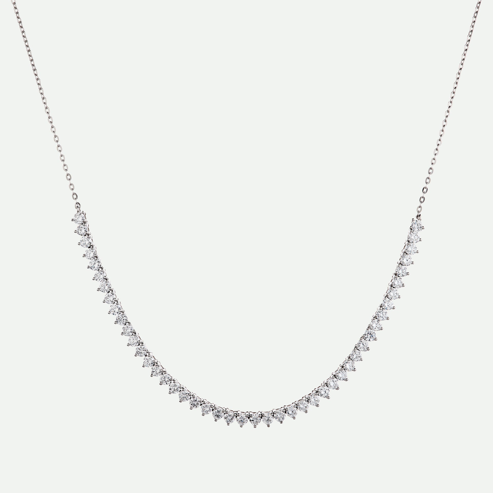 Harriet | 9ct White Gold 1.52ct tw Half Tennis Necklace 18 Inches