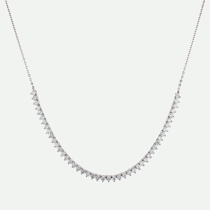 Harriet | 9ct White Gold 1.52ct tw Half Tennis Necklace 18 Inches