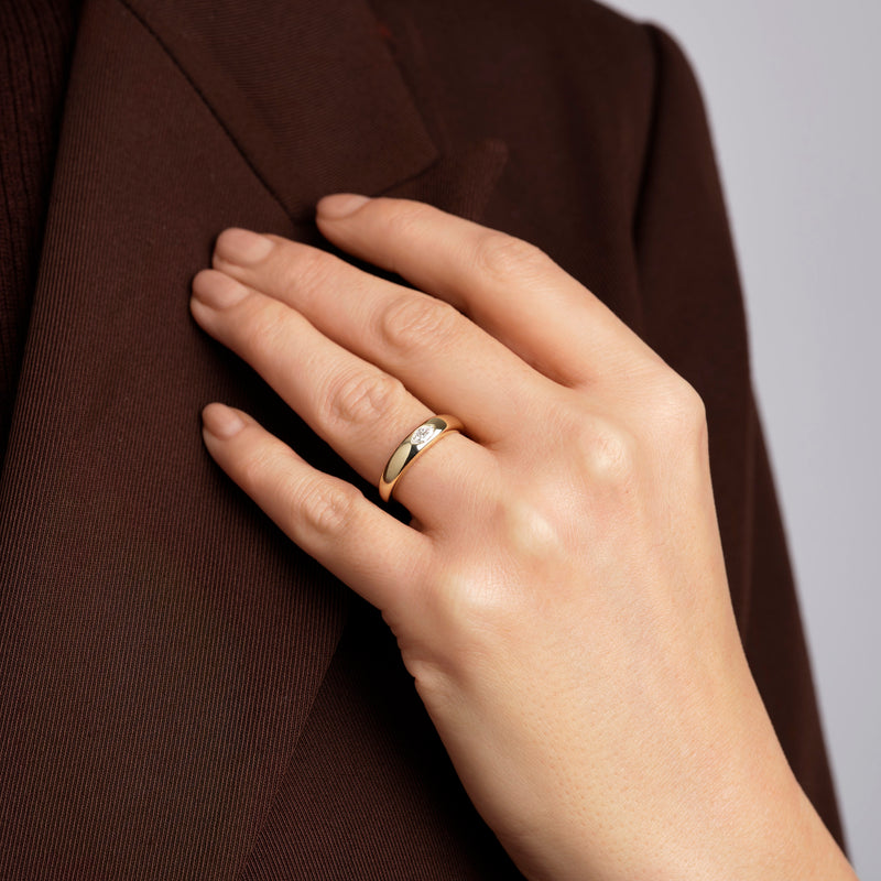 Zara |9ct Yellow Gold 0.15ct tw. Lab Grown Diamond East-West Marquise Band Ring