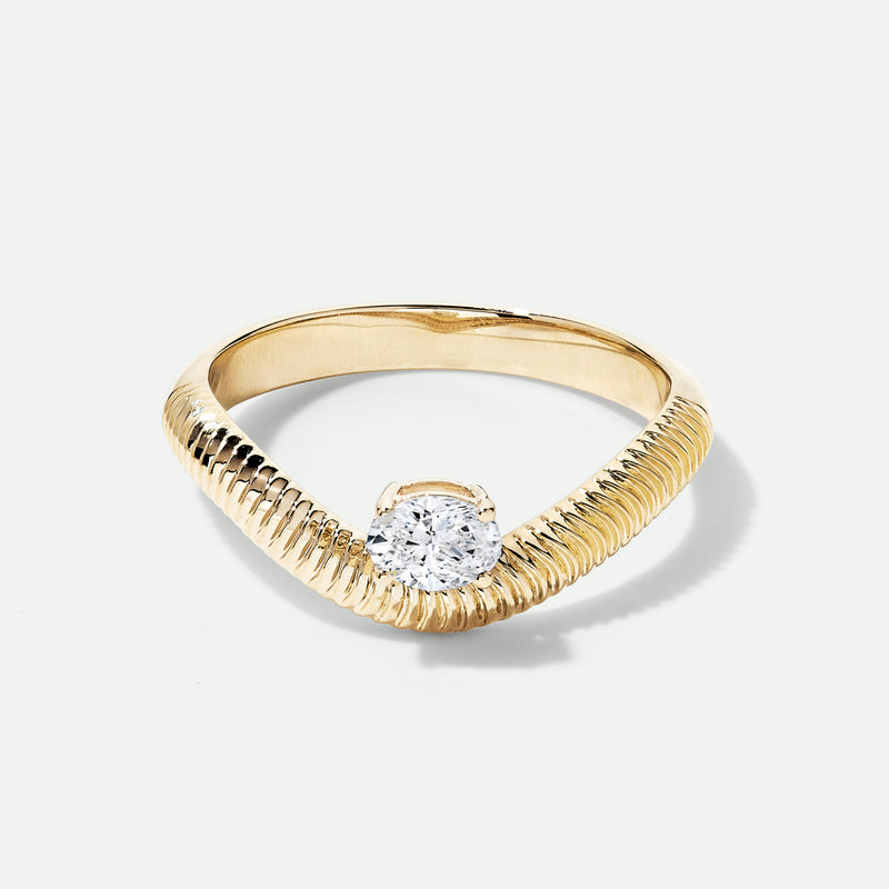 Thea | 9ct Yellow Gold 0.24ct tw. Lab Grown Diamond Floating Solitaire Band Ring