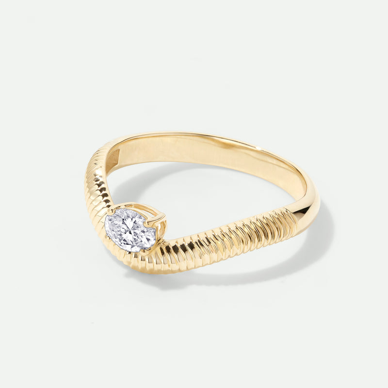 Thea | 9ct Yellow Gold 0.24ct tw. Lab Grown Diamond Floating Solitaire Band Ring