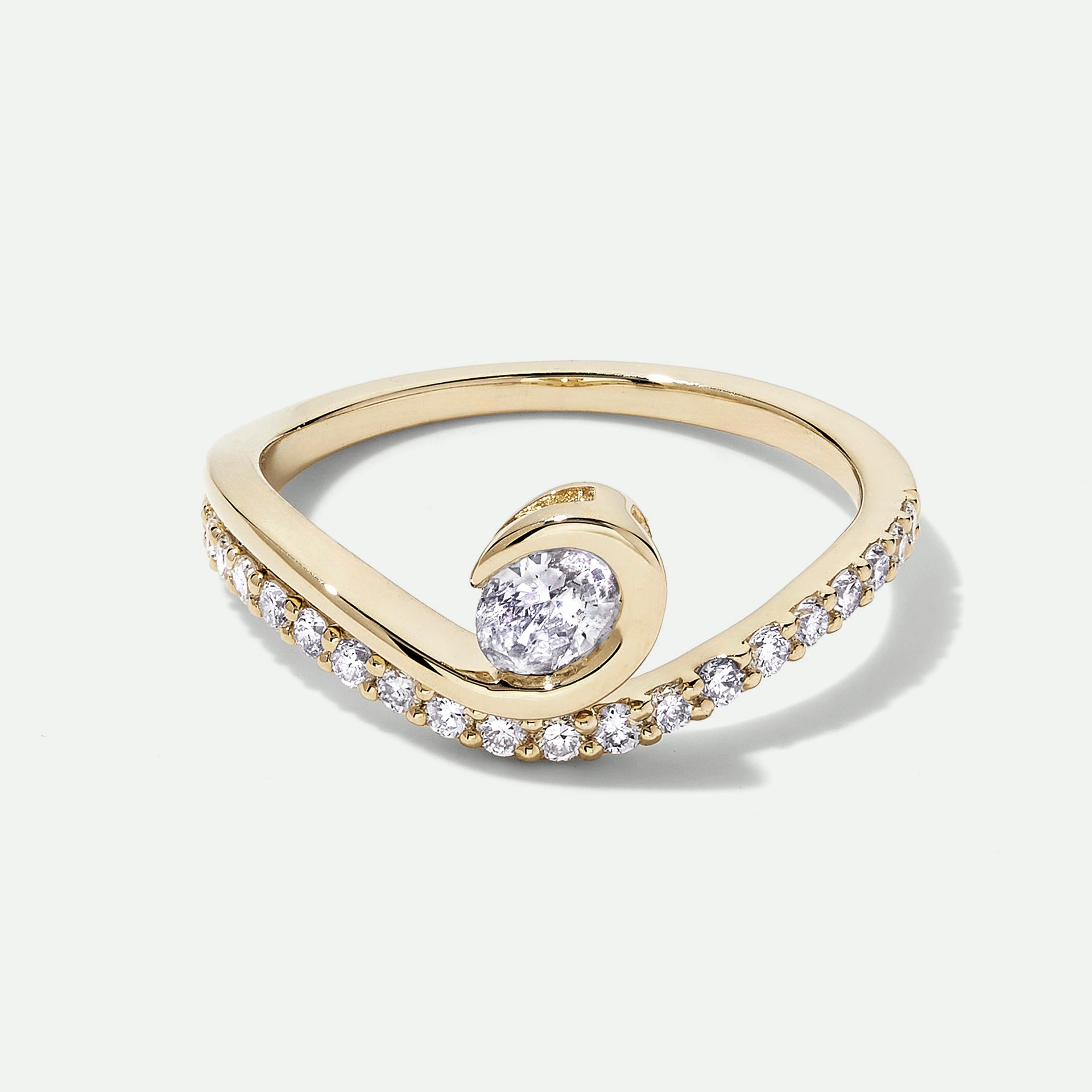 Delia | 9ct Yellow Gold 0.50ct tw. Lab Grown Diamond Fluid Ring