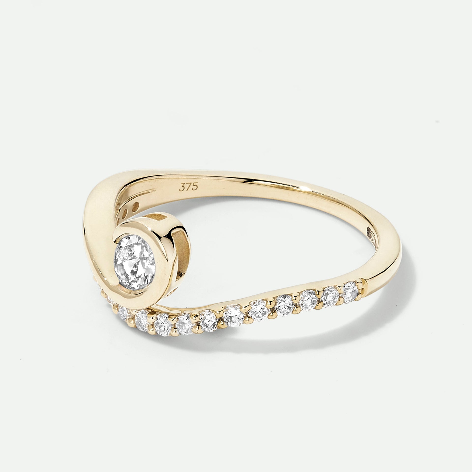 Delia | 9ct Yellow Gold 0.50ct tw. Lab Grown Diamond Fluid Ring