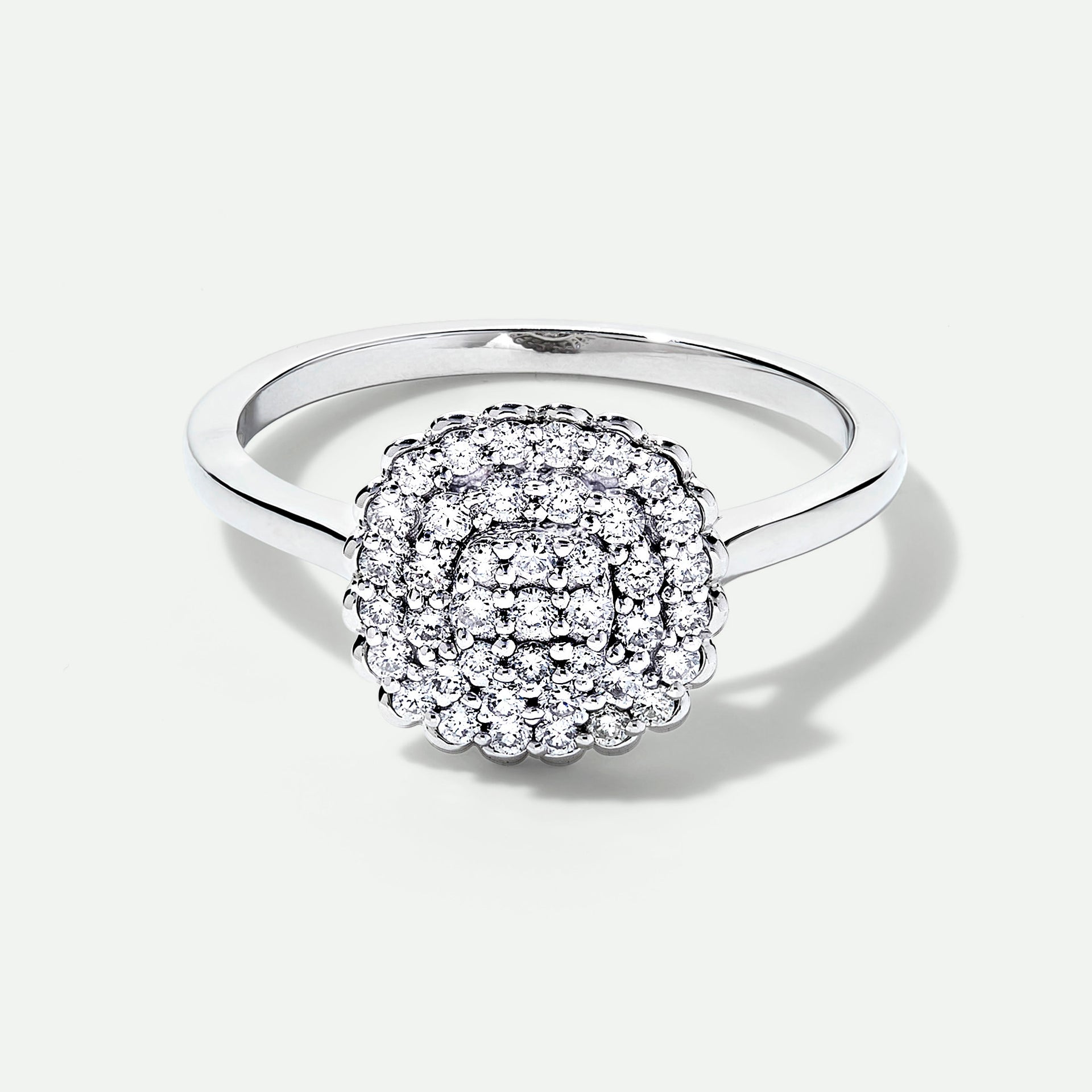 Naya | 9ct White Gold 0.37ct tw. Lab Grown Diamond Cluster Engagement Ring