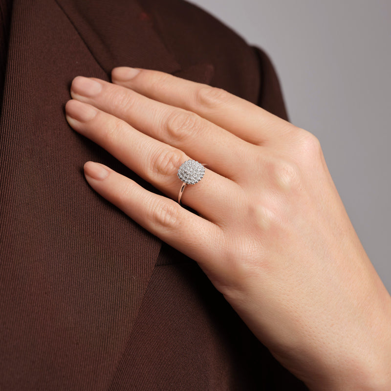 Naya | 9ct White Gold 0.37ct tw. Lab Grown Diamond Cluster Engagement Ring