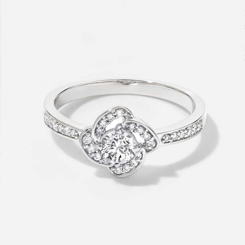 Eliana | 9ct White Gold 0.44ct tw. Lab Grown Diamond Halo Engagement Ring