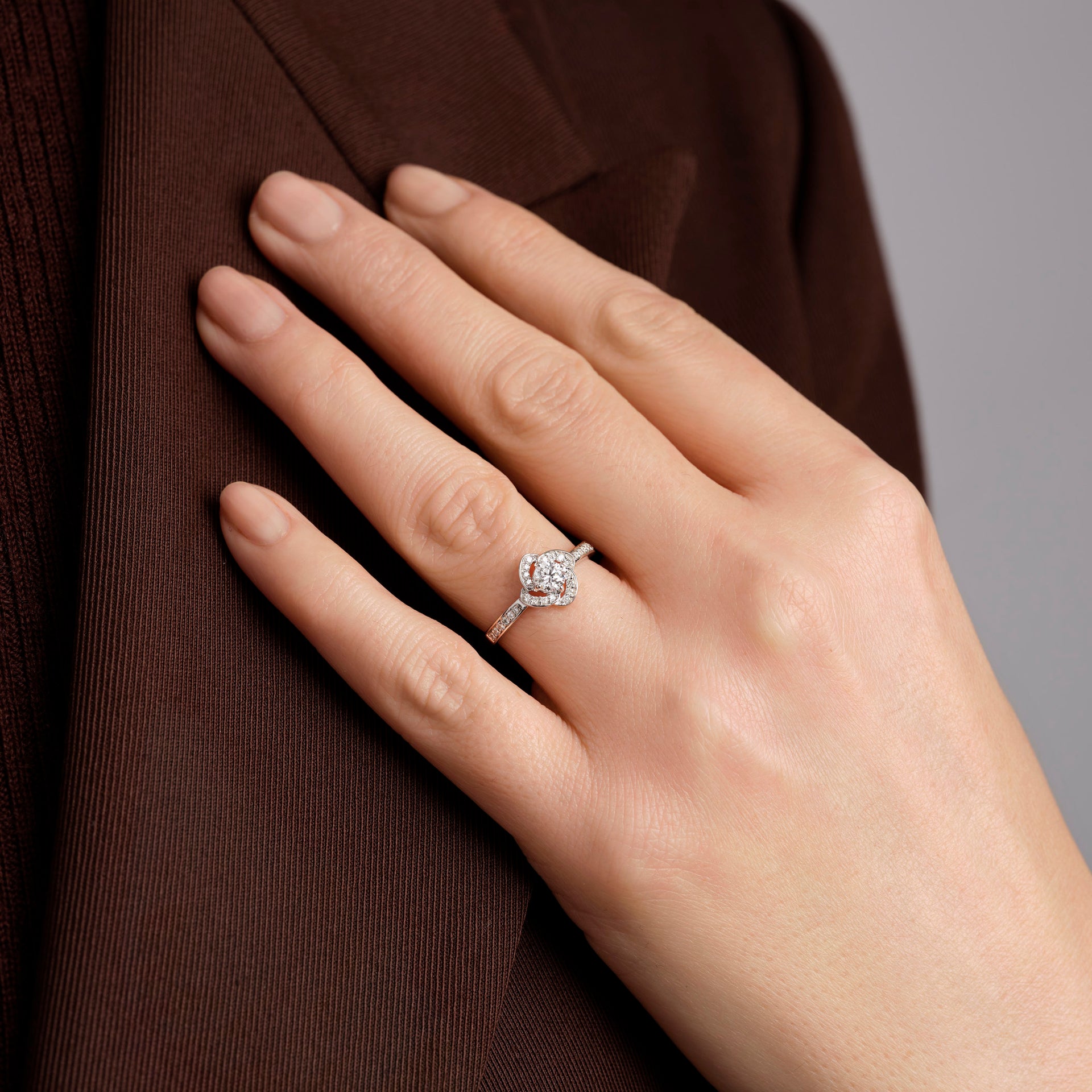 Eliana | 9ct White Gold 0.44ct tw. Lab Grown Diamond Halo Engagement Ring