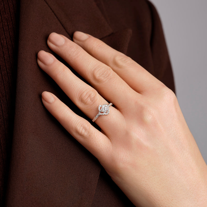 Eliana | 9ct White Gold 0.44ct tw. Lab Grown Diamond Halo Engagement Ring