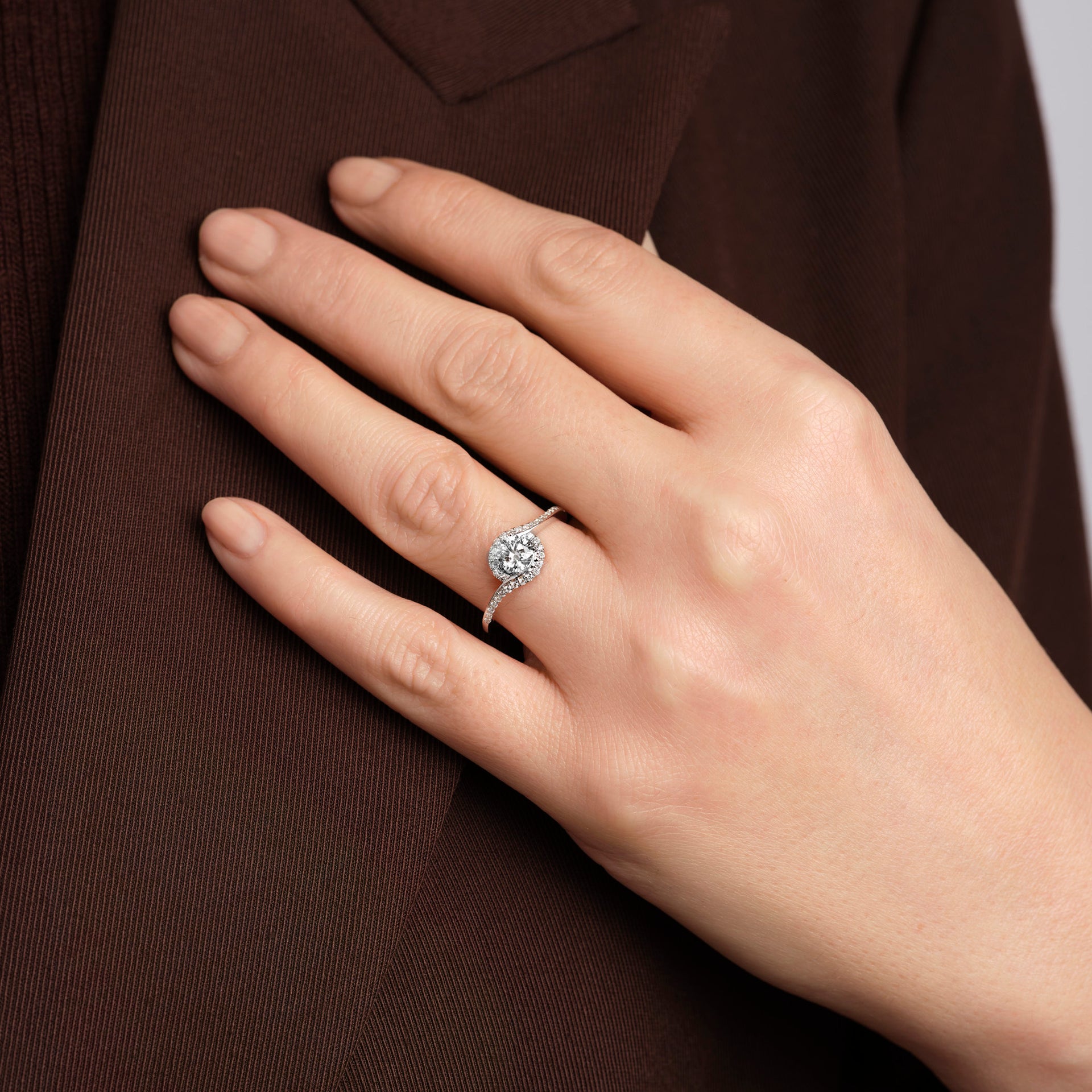 Esme | 9ct White Gold 0.66ct tw. Lab Grown Diamond Wrap Engagement Ring