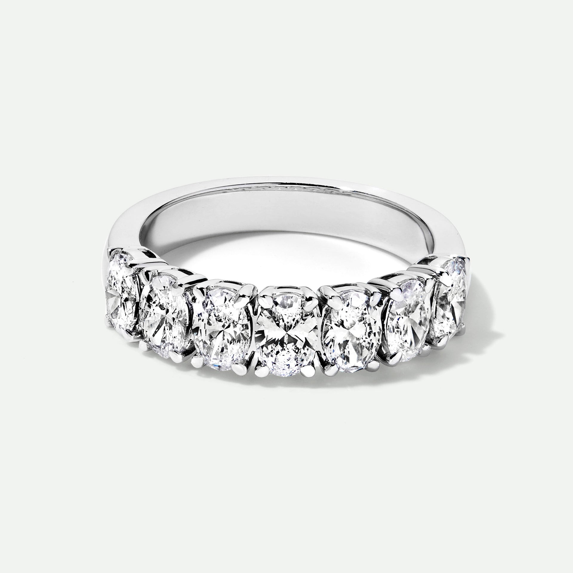 Carmen |9ct White Gold 1.69ct tw. Lab Grown Diamond Oval Seven Stone Band Ring