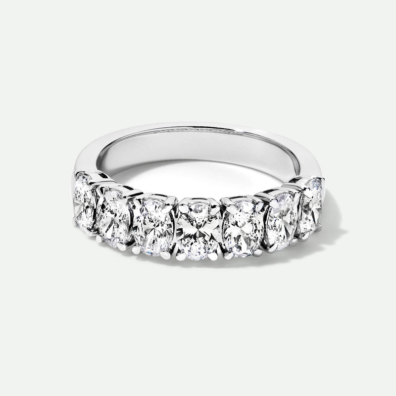 Carmen |9ct White Gold 1.69ct tw. Lab Grown Diamond Oval Seven Stone Band Ring