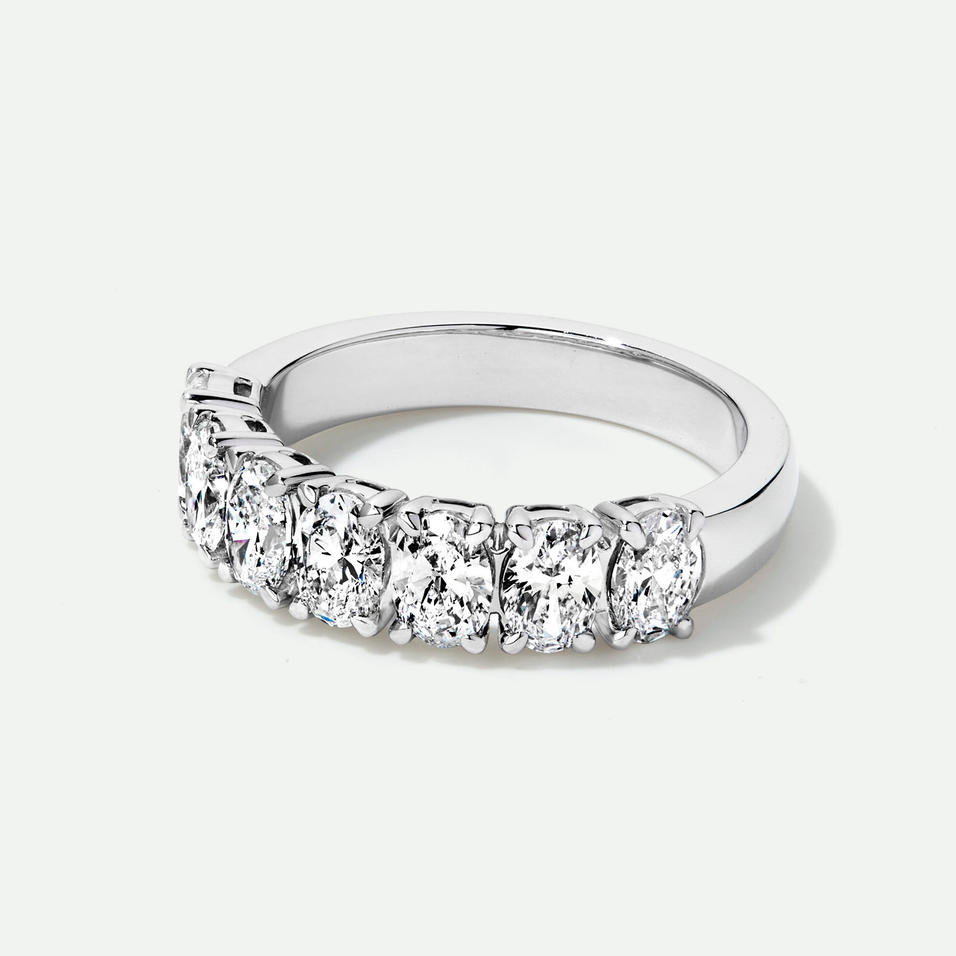 Carmen |9ct White Gold 1.69ct tw. Lab Grown Diamond Oval Seven Stone Band Ring