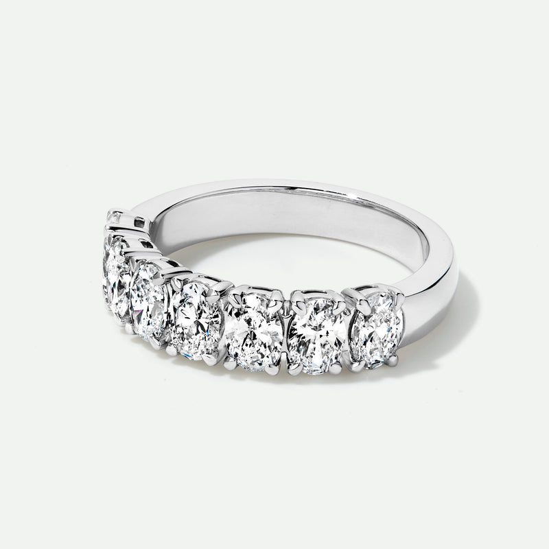 Carmen |9ct White Gold 1.69ct tw. Lab Grown Diamond Oval Seven Stone Band Ring