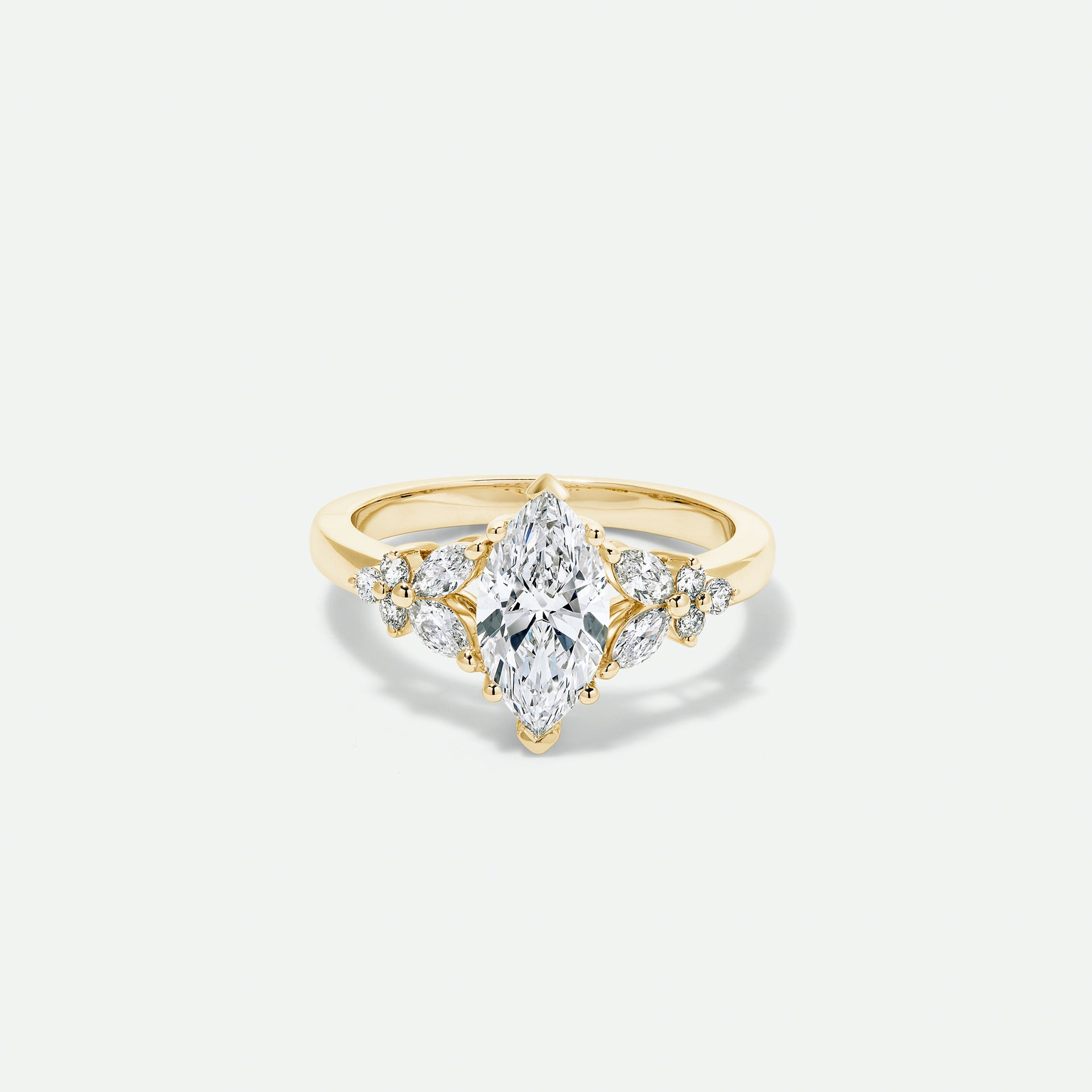 Claudia | 9ct Yellow Gold 1.55ct tw. Lab Grown Diamond Marquise Cluster Ring