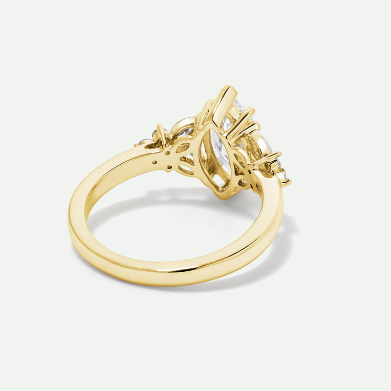 Claudia | 9ct Yellow Gold 1.55ct tw. Lab Grown Diamond Marquise Cluster Ring