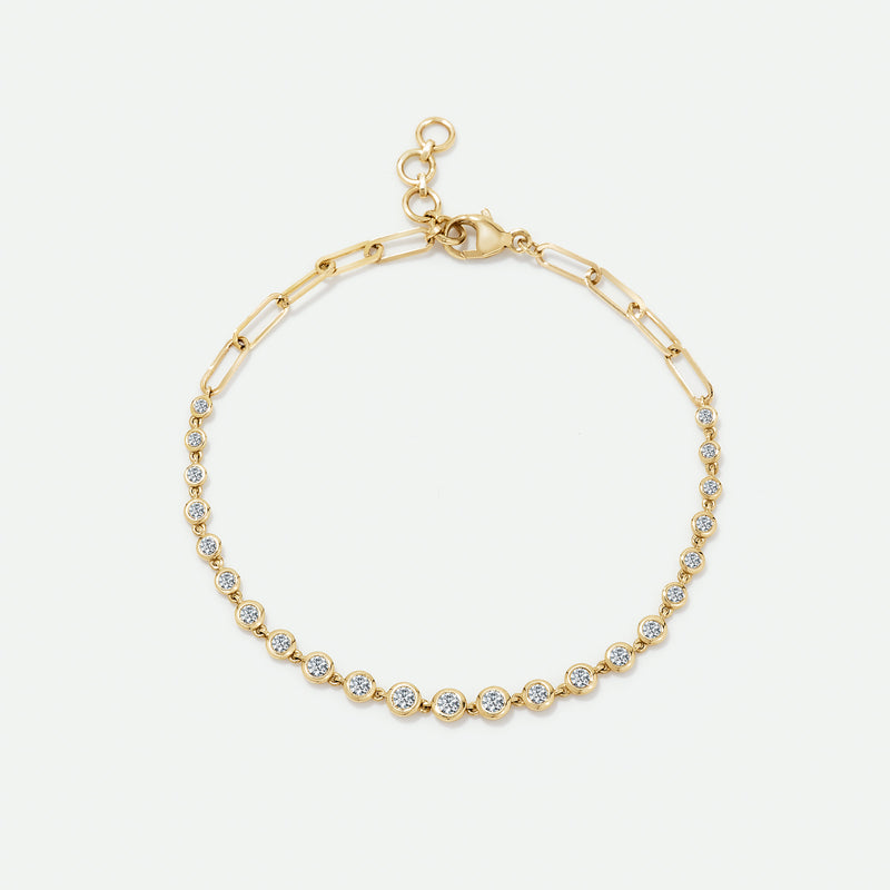 Verity | 9ct Yellow Gold 0.50ct tw. Lab Grown Diamond and Paperclip Link Chain Bracelet