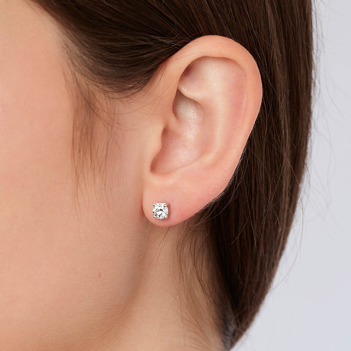 Orion | 9ct White Gold 1.00ct tw Lab Grown Diamond Round Stud Earrings