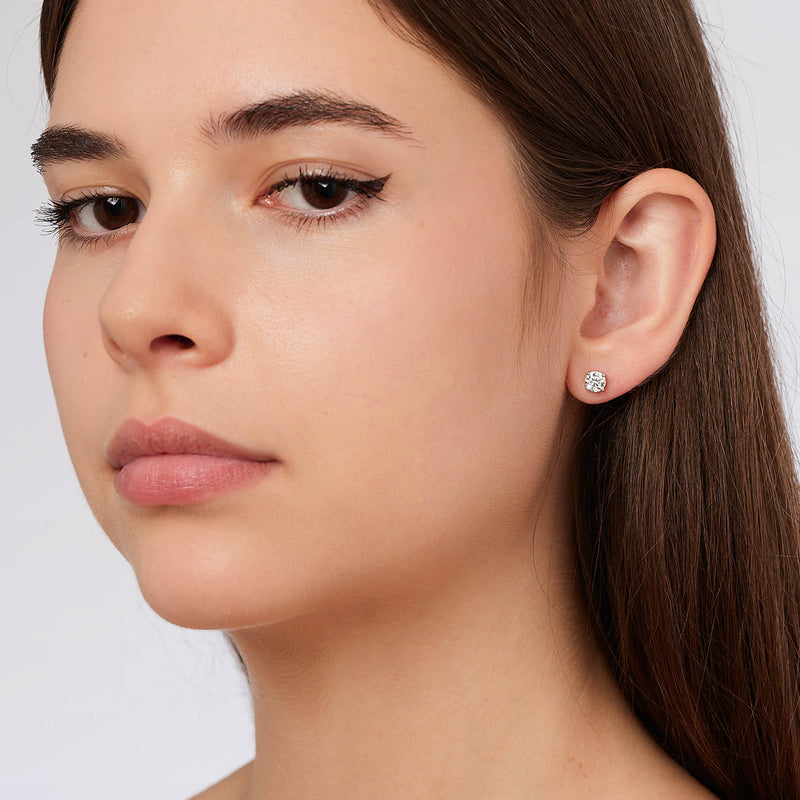 Orion | 9ct White Gold 1.00ct tw Lab Grown Diamond Round Stud Earrings
