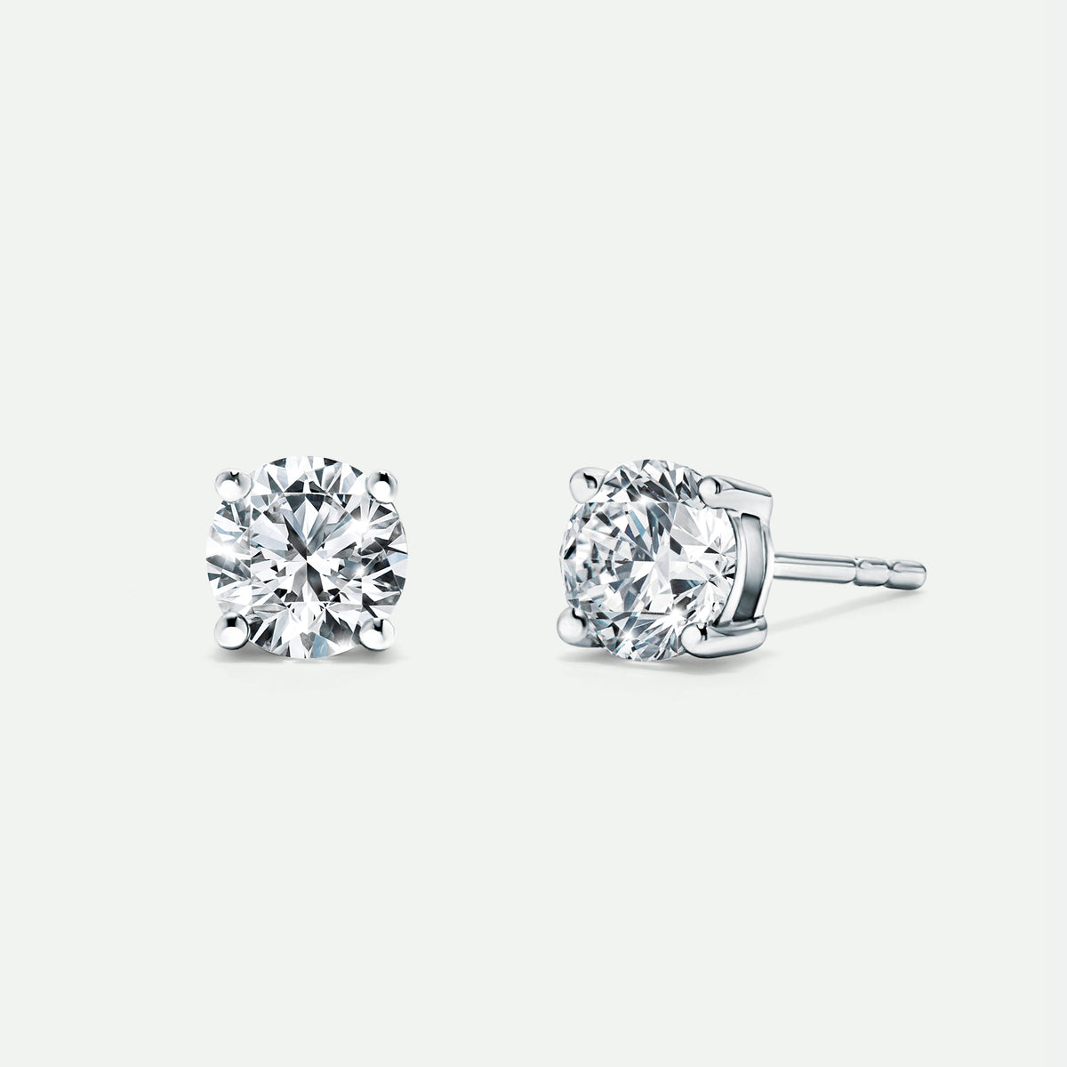 Orion | 9ct White Gold 1.00ct tw Lab Grown Diamond Round Stud Earrings