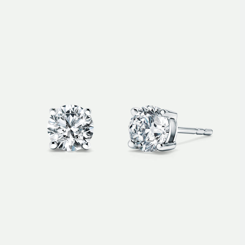 Orion | 9ct White Gold 1.00ct tw Lab Grown Diamond Round Stud Earrings