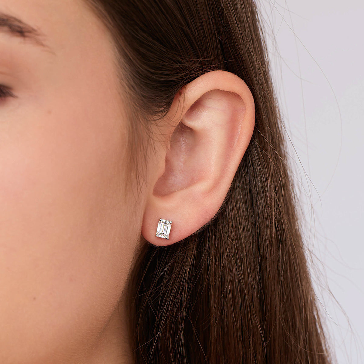 Mia | 9ct White Gold 1.50ct tw Lab Grown Diamond Emerald Cut Stud Earrings