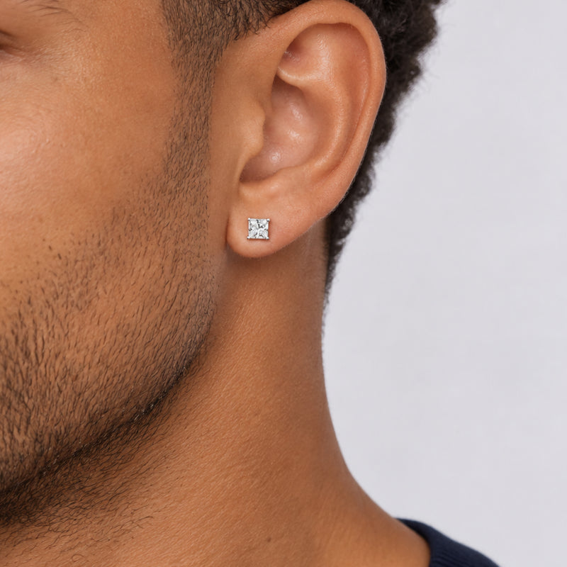 Reed | 9ct White Gold 1.00ct tw Lab Grown Diamond Princess Cut Stud Earrings