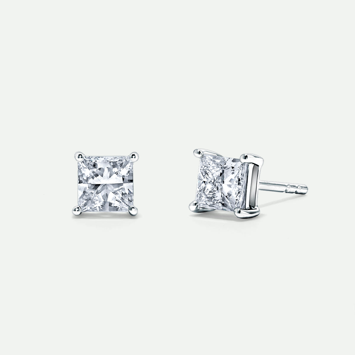 Reed | 9ct White Gold 1.00ct tw Lab Grown Diamond Princess Cut Stud Earrings
