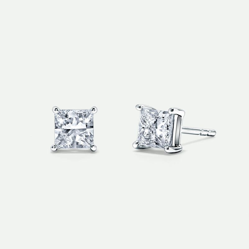 Reed | 9ct White Gold 1.00ct tw Lab Grown Diamond Princess Cut Stud Earrings