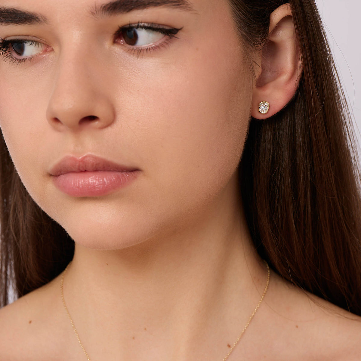 Iris Earrings | 9ct Yellow Gold 1.00ct tw Elongated Cushion Lab Grown Diamond Stud Earrings
