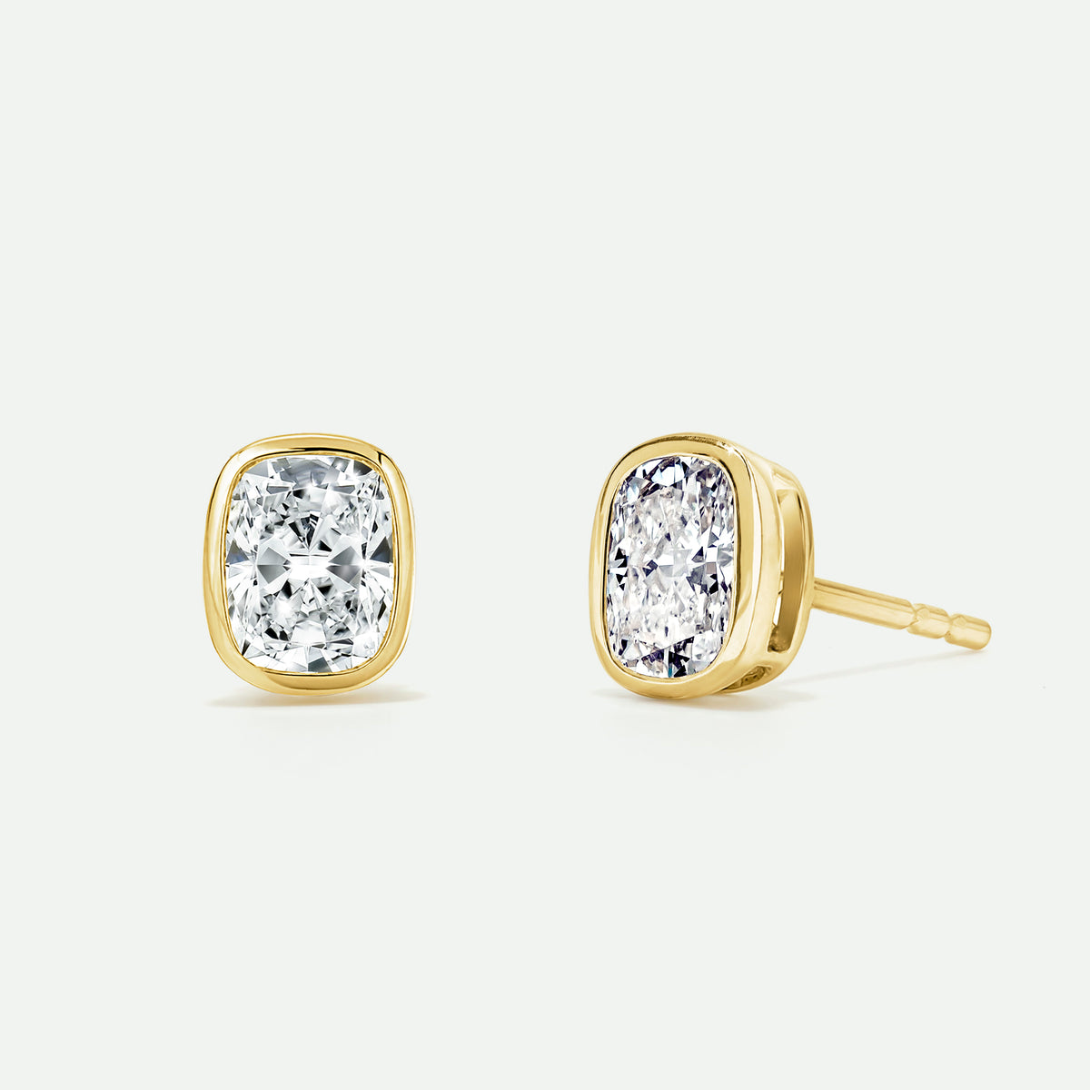Iris Earrings | 9ct Yellow Gold 1.00ct tw Elongated Cushion Lab Grown Diamond Stud Earrings