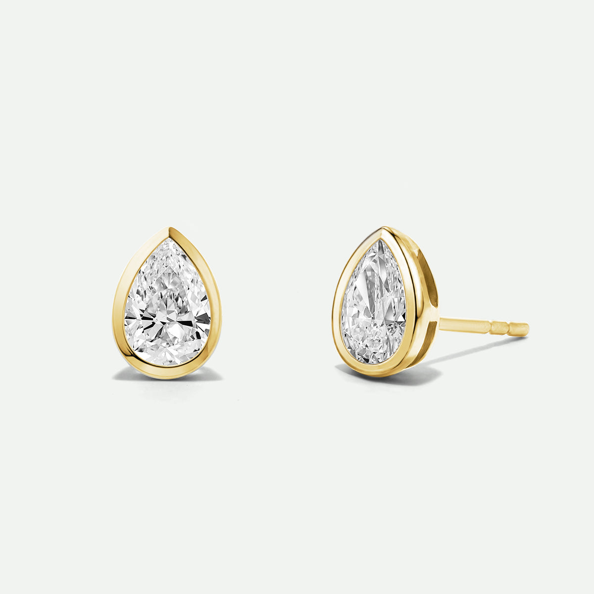 Riya Earrings | 9ct Yellow Gold 1.00ct tw Pear Lab Grown Diamond Stud Earrings