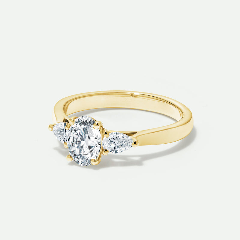 Rosa | 9ct Yellow Gold 1.03ct tw Lab Grown Diamond Trilogy Ring