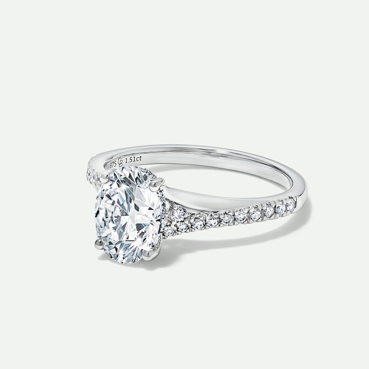 Lyon | 9ct White Gold 1.54ct tw Oval Lab Grown Diamond Solitaire Ring