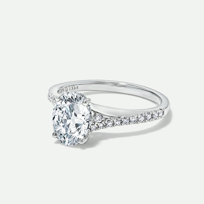 Lyon | 9ct White Gold 1.54ct tw Oval Lab Grown Diamond Solitaire Ring