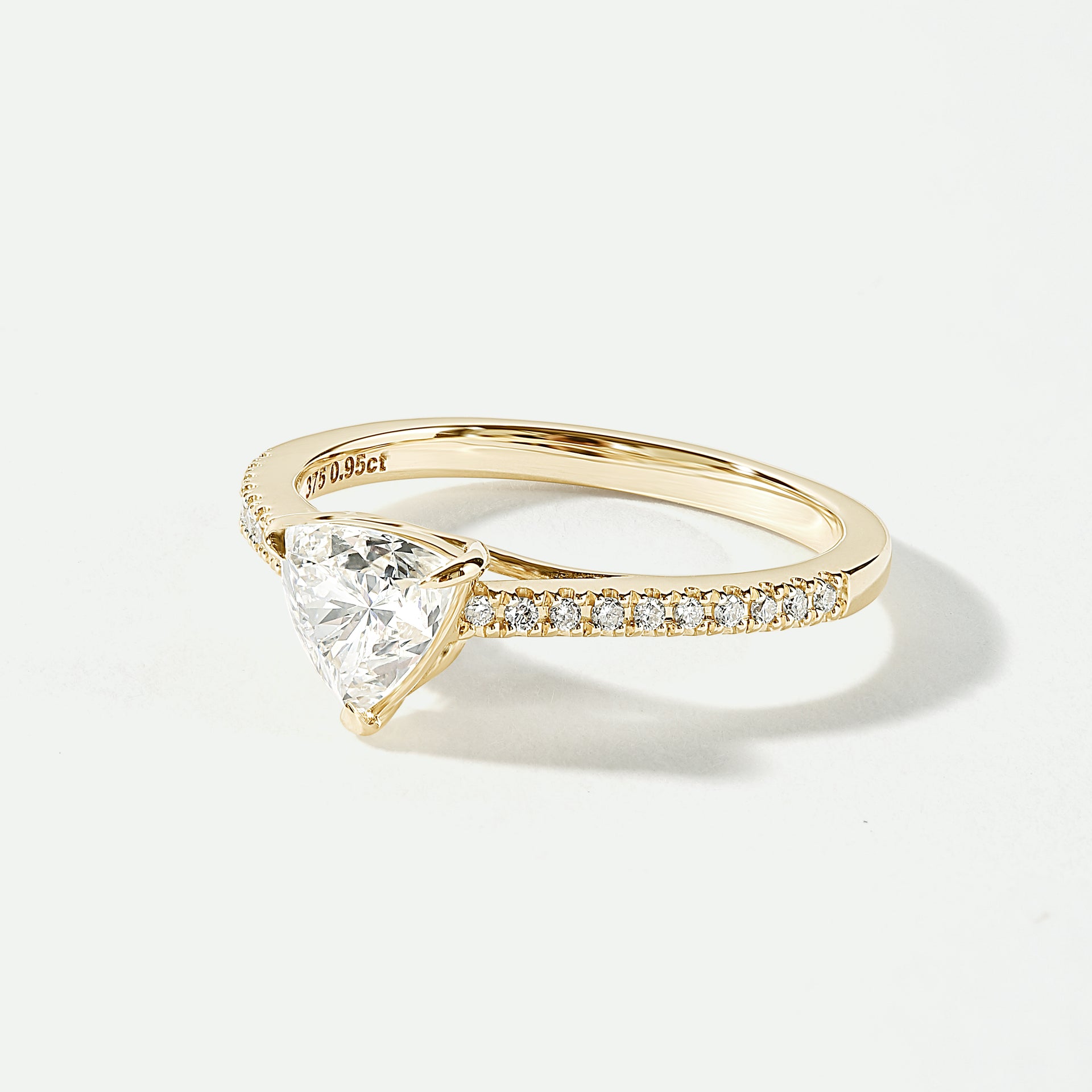 Bella | 9ct Yellow Gold 0.95ct tw Trillion Cut Lab Grown Diamond Ring