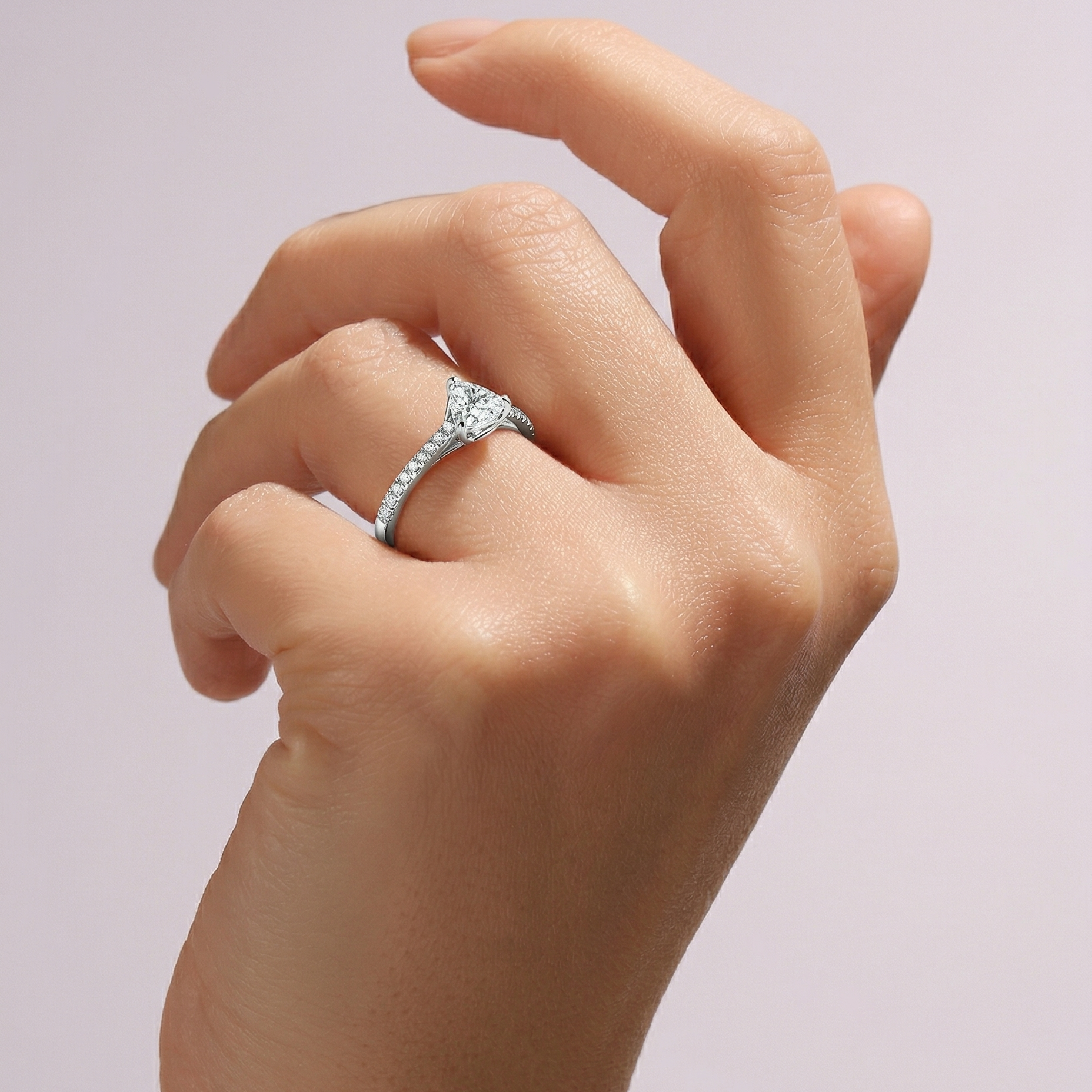 Bella | 9ct White Gold 0.95ct tw Trillion Cut Lab Grown Diamond Ring