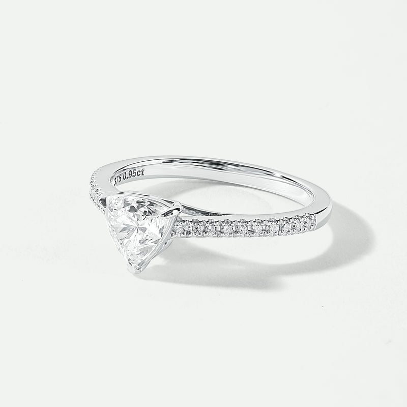 Bella | 9ct White Gold 0.95ct tw Trillion Cut Lab Grown Diamond Ring