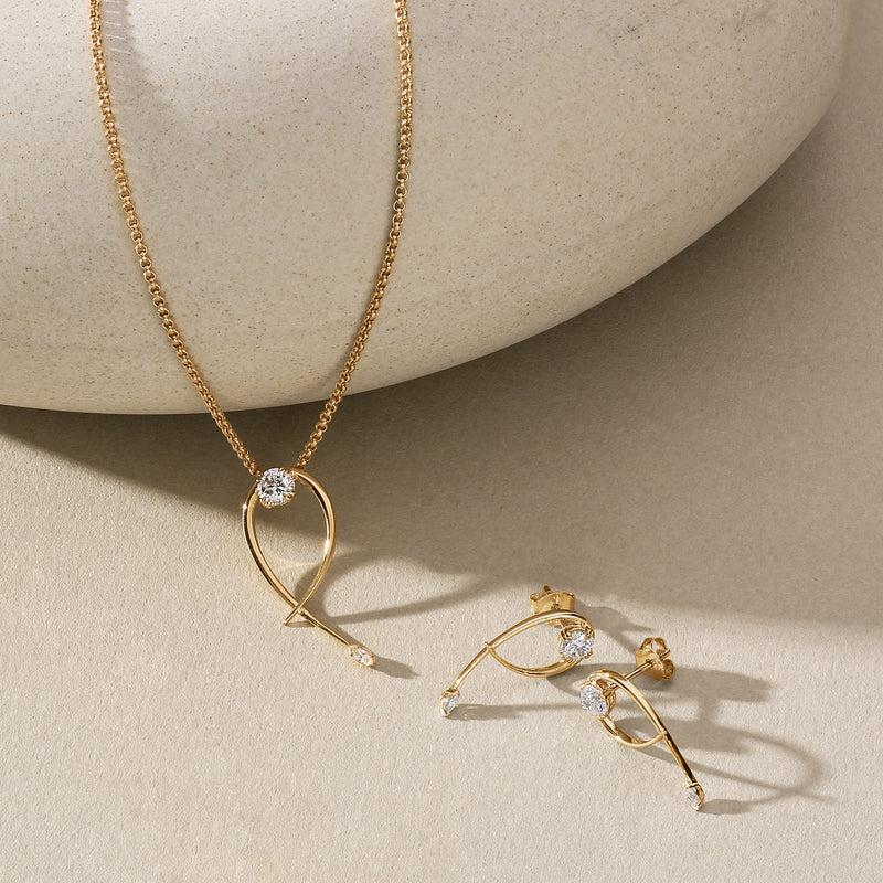 Ivy Earrings | 9ct Yellow Gold 0.55ct tw. Twist Vine Stud Earrings