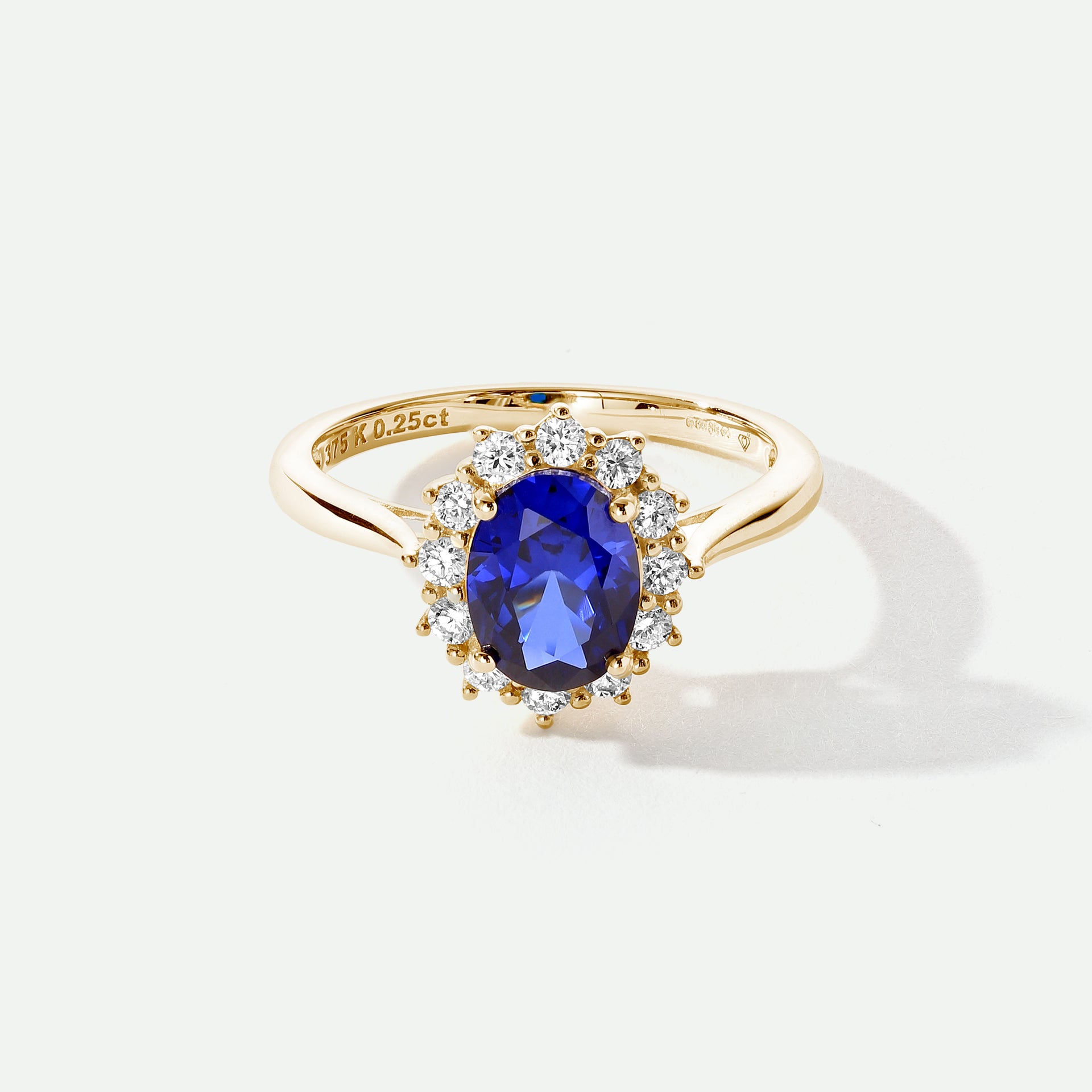 Cate | 9ct Yellow Gold 0.25ct tw Lab Grown Diamond and Created Sapphire Ring