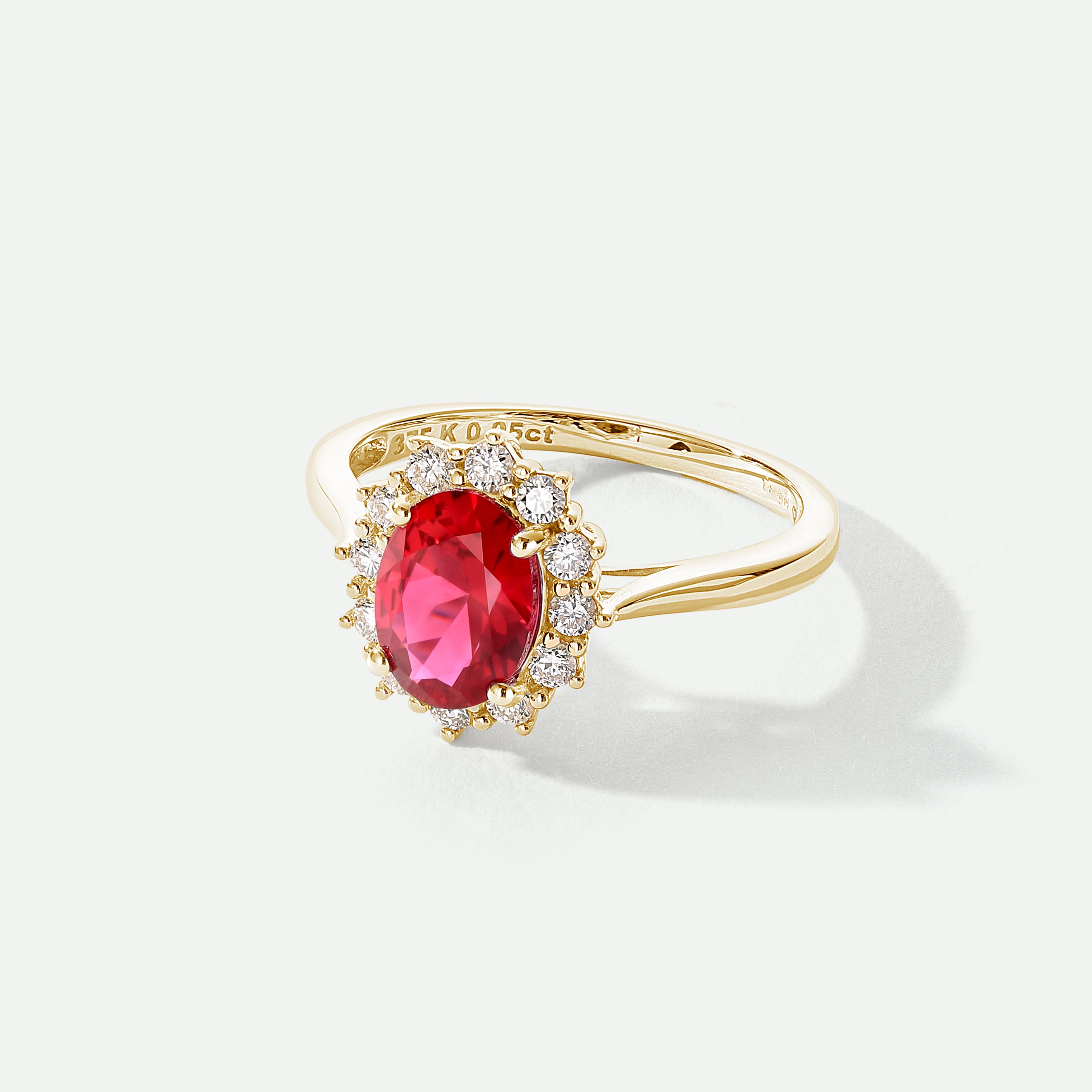 Lab made ruby on sale rings