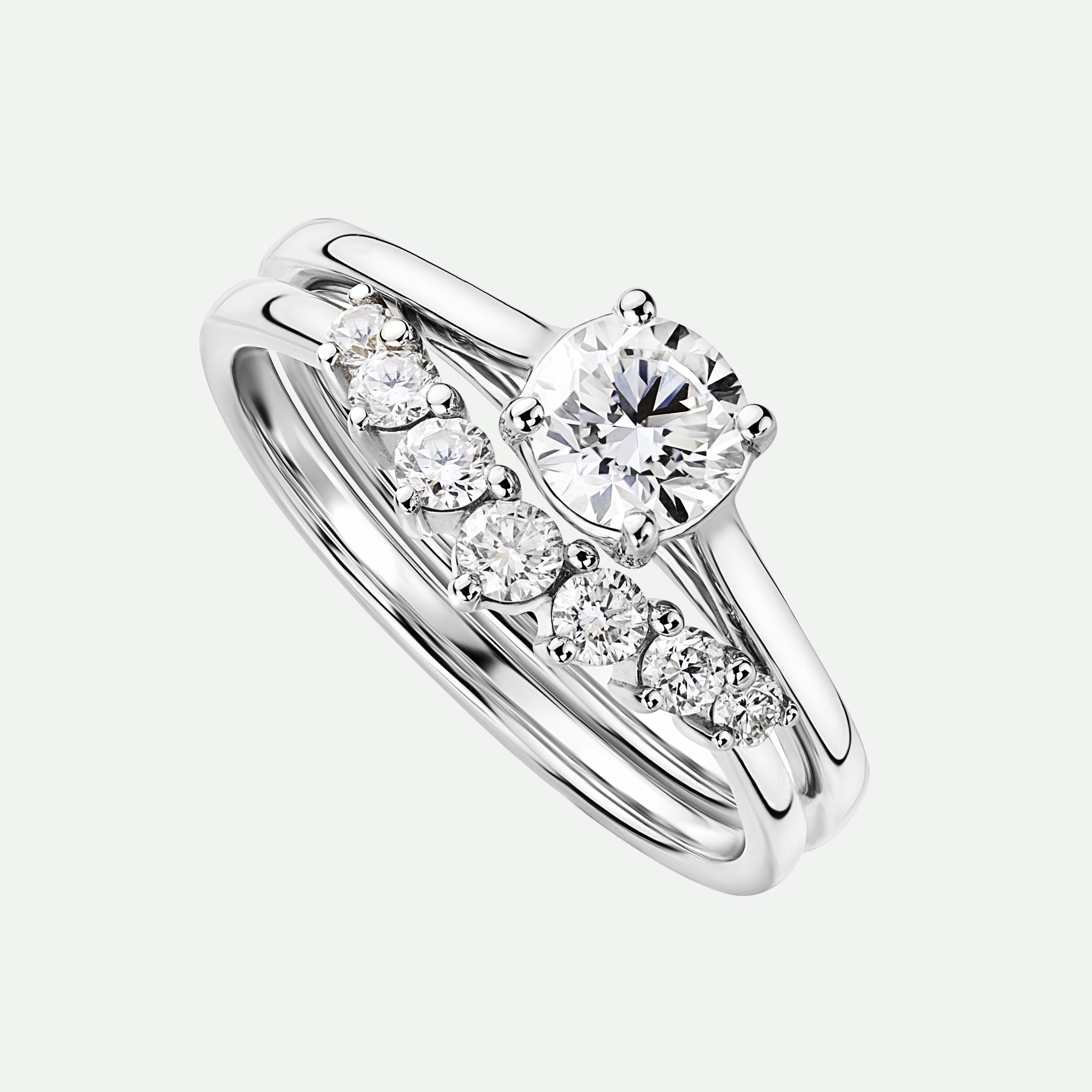 Diamond ring set hot sale in white gold