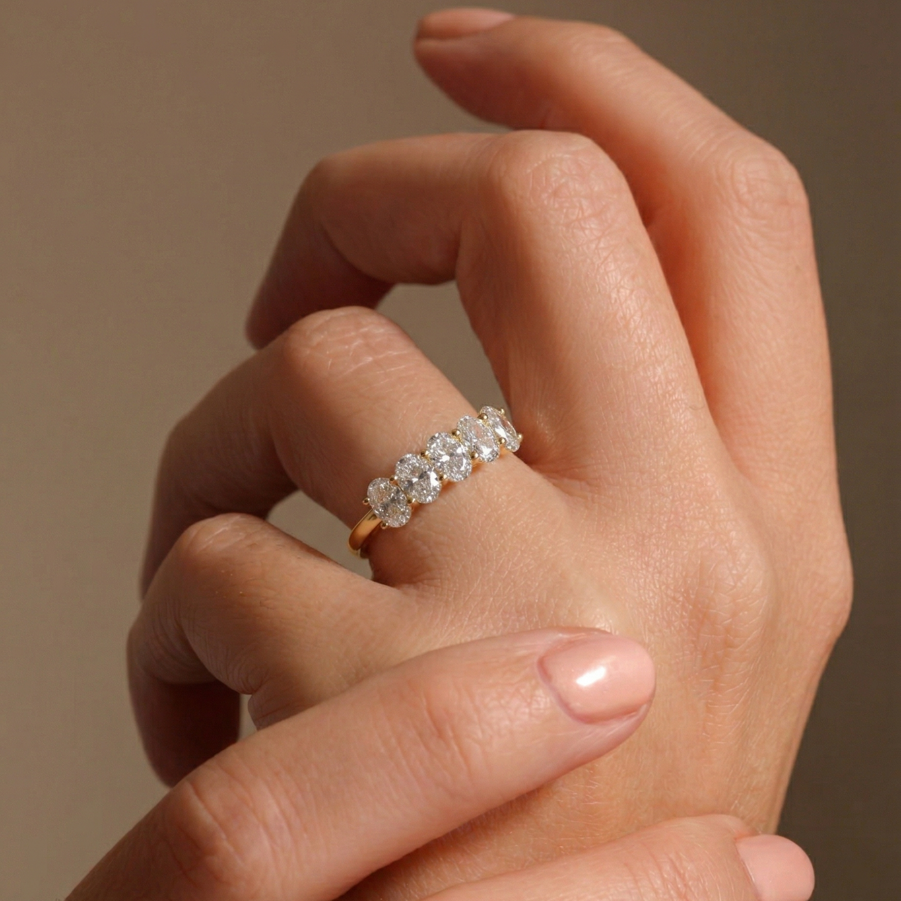 Chiara | 9ct Yellow Gold 1ct tw Lab Grown Diamond Five Stone Engagement Ring