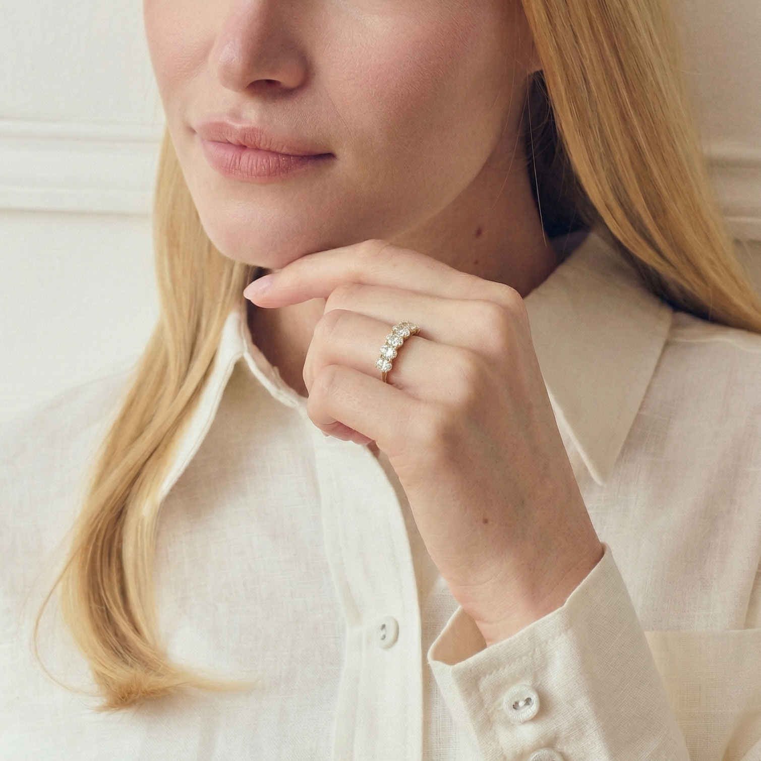 Chiara | 9ct Yellow Gold 1ct tw Lab Grown Diamond Five Stone Engagement Ring