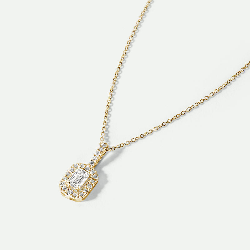 Cielo | 9ct Yellow Gold 0.50ct tw Lab Grown Diamond Halo Necklace