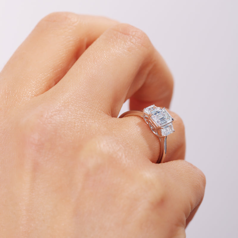Murphy | 9ct White Gold 1.56ct tw Emerald Cut Lab Grown Diamond Ring