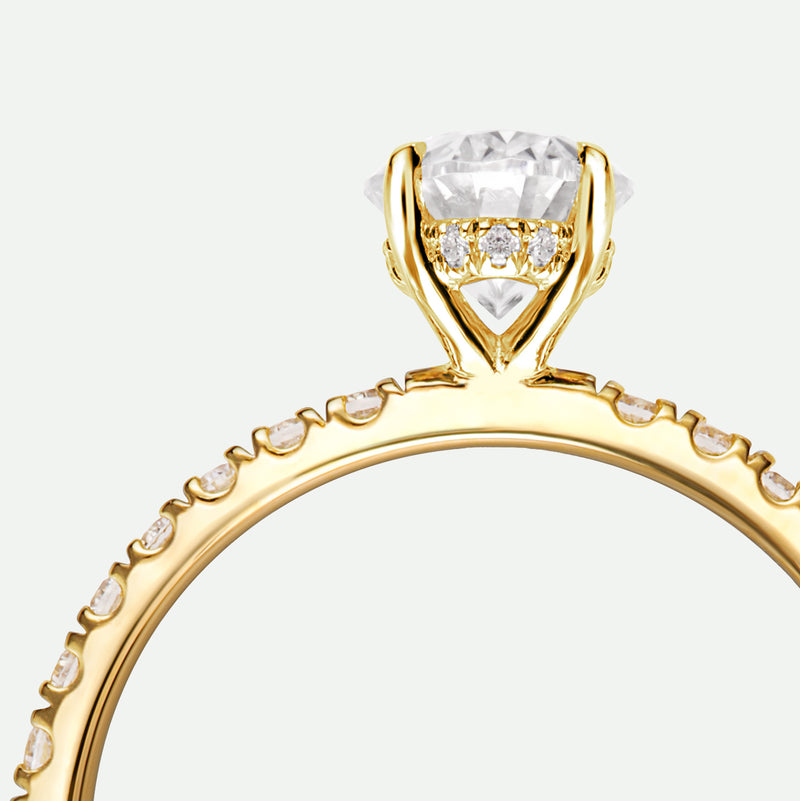 Naomi | 18ct Yellow Gold 1ct tw Oval Cut Hidden Halo Lab Grown Diamond Ring